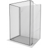 Mexen Kioto Walk-in Shower Wall 120 x 90 x 40 cm, black pattern, chrome - 800-120-090-221-01-70-040