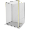 Mexen Kioto Walk-in Shower Wall 140 x 70 x 40 cm, black pattern, brushed gold