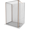 Mexen Kioto Walk-in Shower Wall 55.1 x 47.2 x 11.8 in, Black Pattern, Brushed Bronze - 800-140-120-221-65-70-030