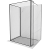 Mexen Kioto Walk-in Shower Wall 120 x 70 x 30 cm, black pattern, gun gray brushed - 800-120-070-221-66-70-030