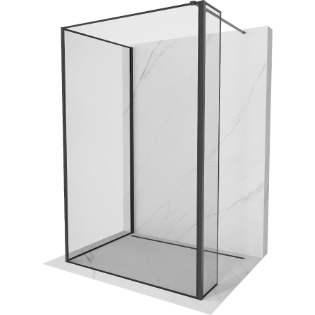 Mexen Kioto Walk-in Shower Wall 130 x 80 x 30 cm, Black Pattern, Black - 800-130-080-221-70-70-030