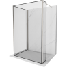 Mexen Kioto Walk-in Shower Wall 90 x 90 x 40 cm, black pattern, brushed nickel - 800-090-090-221-97-70-040