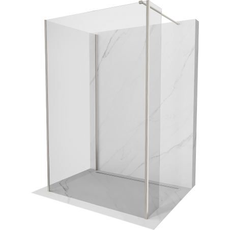 Mexen Kioto Walk-in Shower Screen 140 x 95 x 40 cm, transparent, brushed nickel - 800-140-095-221-97-00-040