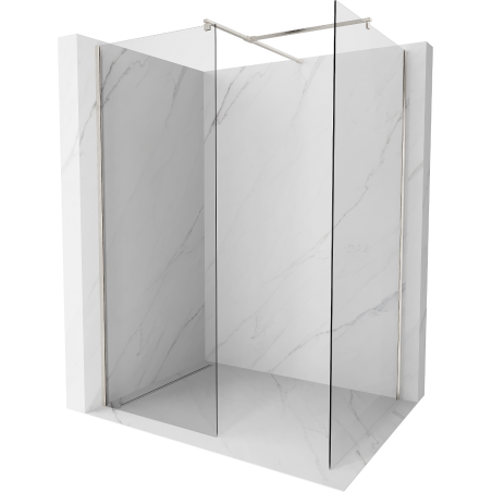 Mexen Kioto Walk-in Shower Panel 130 x 95 cm, Transparent, Brushed Nickel - 800-130-202-97-00-095