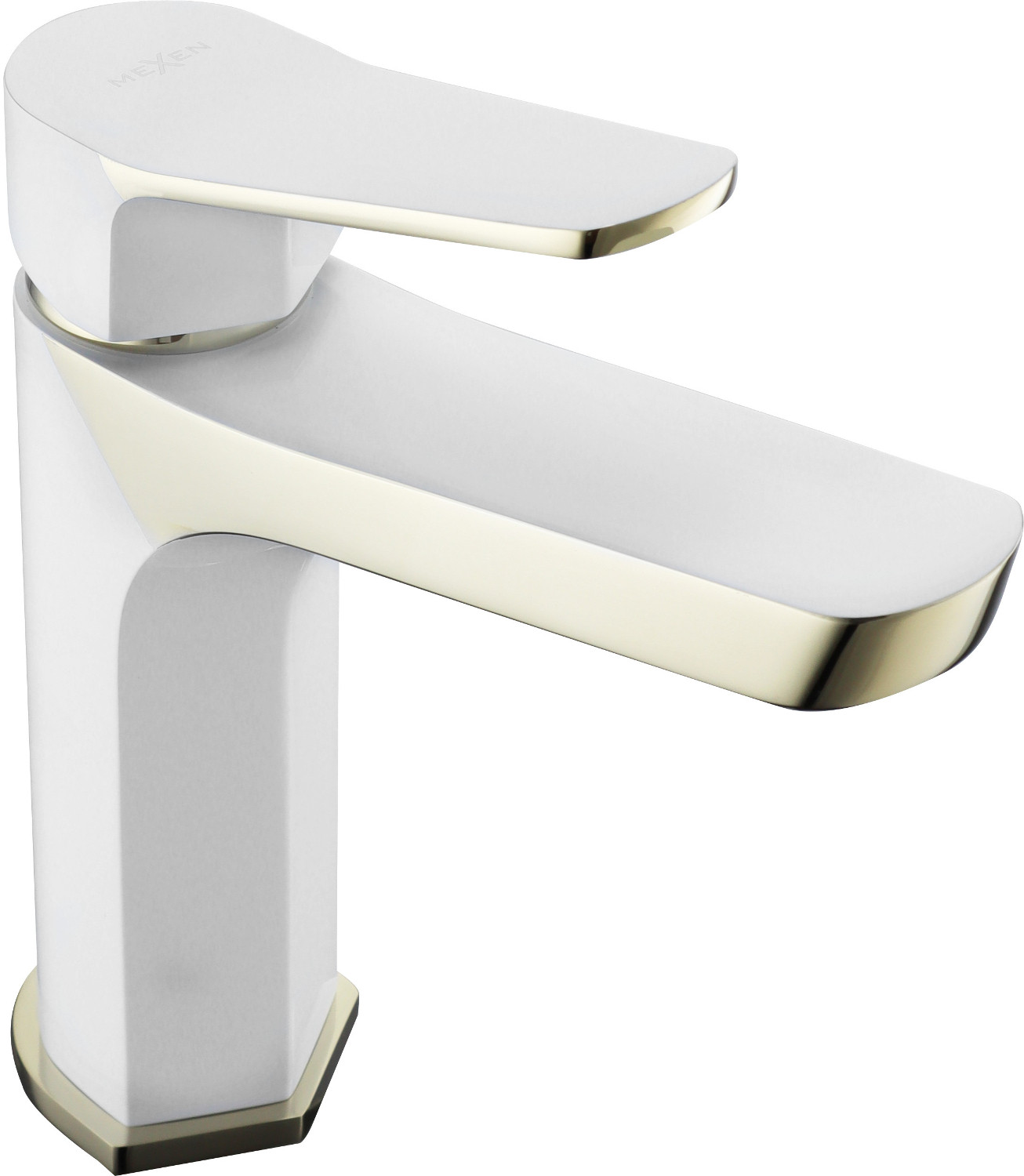 Mexen Lerma washbasin mixer tap, White/Gold - 74300-25