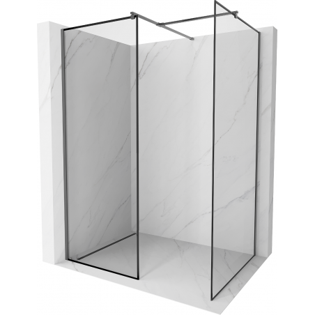 Mexen Kioto Walk-in Shower Wall 140 x 70 cm, Black Pattern, Gun Metal - 800-140-202-95-70-070