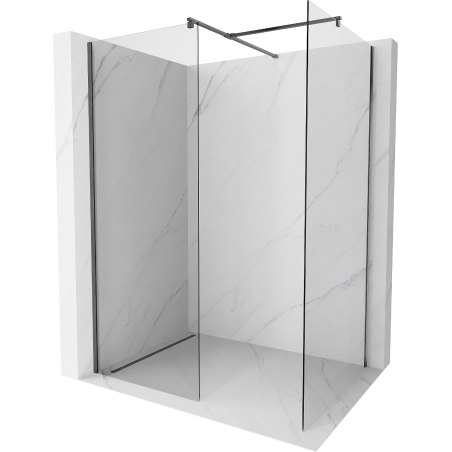 Mexen Kioto Walk-in Shower Screen 180 x 80 cm, Transparent, Gun Gray Brushed - 800-180-202-66-00-080