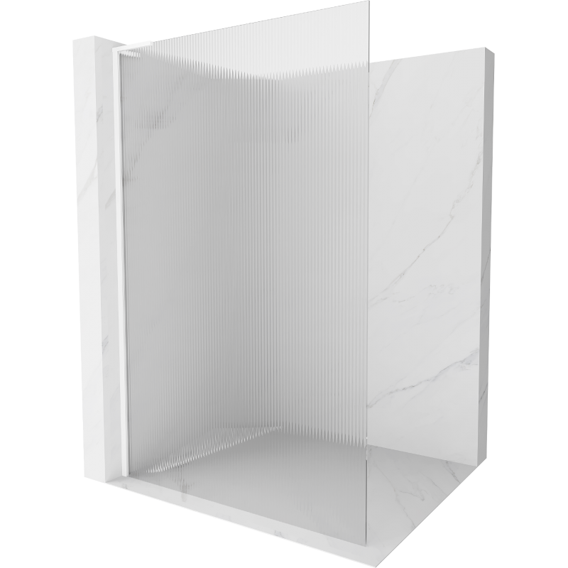Mexen Kioto L Walk-in Shower Wall 70 x 200 cm, Clear, White - 800-070-103-20-09