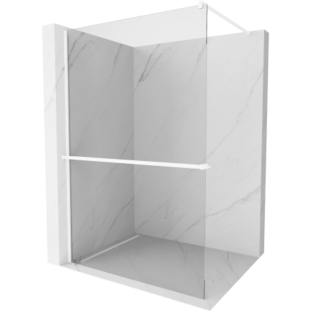 Mexen Kioto+ Walk-in Shower Panel with Shelf 85 x 200 cm, Transparent, White - 800-085-121-20-00