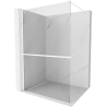 Mexen Kioto+ Walk-in Shower Panel with Shelf 85 x 200 cm, Transparent, White - 800-085-121-20-00
