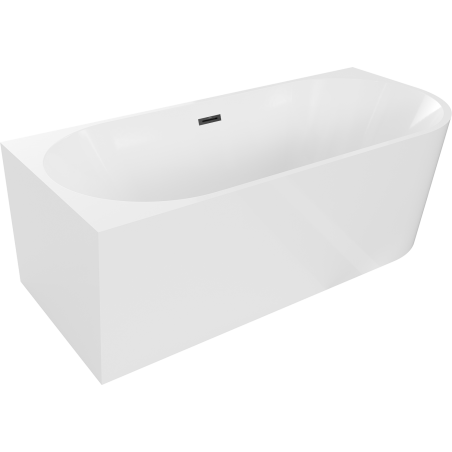 Mexen Mia freestanding corner bathtub left 180 x 80 cm, white, black overflow - 52691808000L-70