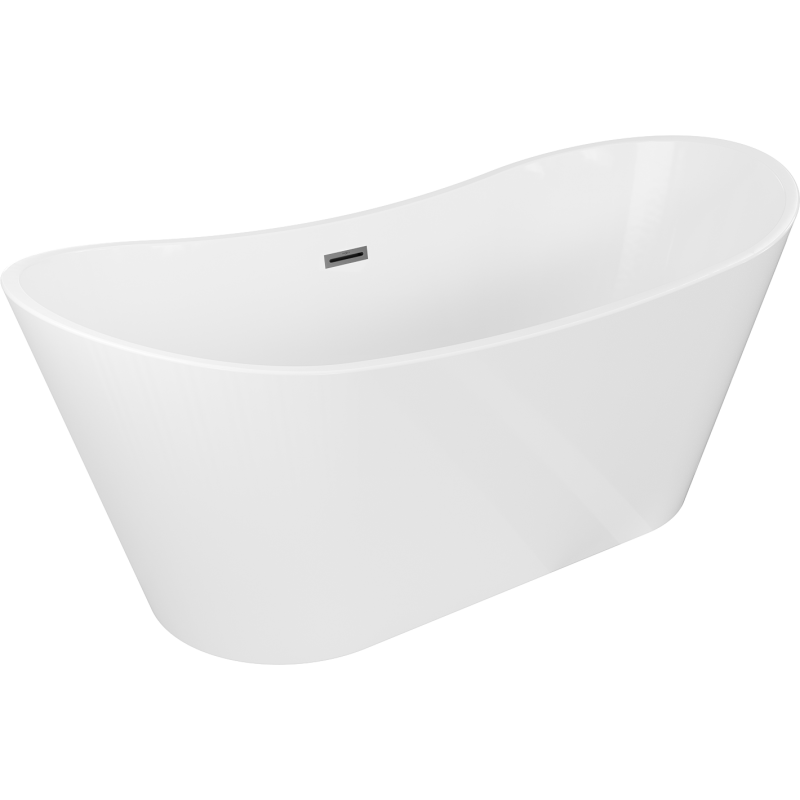 Mexen Montana free-standing bathtub 170 x 80 cm, white, overflow gun metal - 52011708000-95