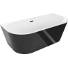 Mexen Oval Freestanding Wall Bathtub 150 x 75 cm, White/Black, Black Overflow - 52671507575-70