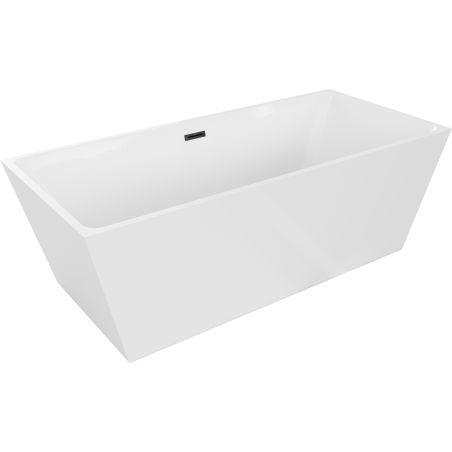 Mexen Lita freestanding bathtub 67 x 29.5 in, white, black overflow - 52121707500-70