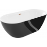 Mexen Roxy freestanding bathtub 170 x 80 cm, white/black, pink gold overflow - 51201708075-60