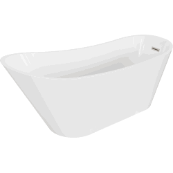 Mexen Alta freestanding bathtub 67 x 29.5 inches, white, brushed nickel overflow - 52141707500-97