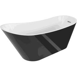 Mexen Alta freestanding bathtub 170 x 75 cm, white/black, chrome overflow - 52141707575-01
