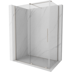 Mexen Velar sliding shower cabin 160 x 90 cm, transparent, brushed nickel - 871-160-090-01-97