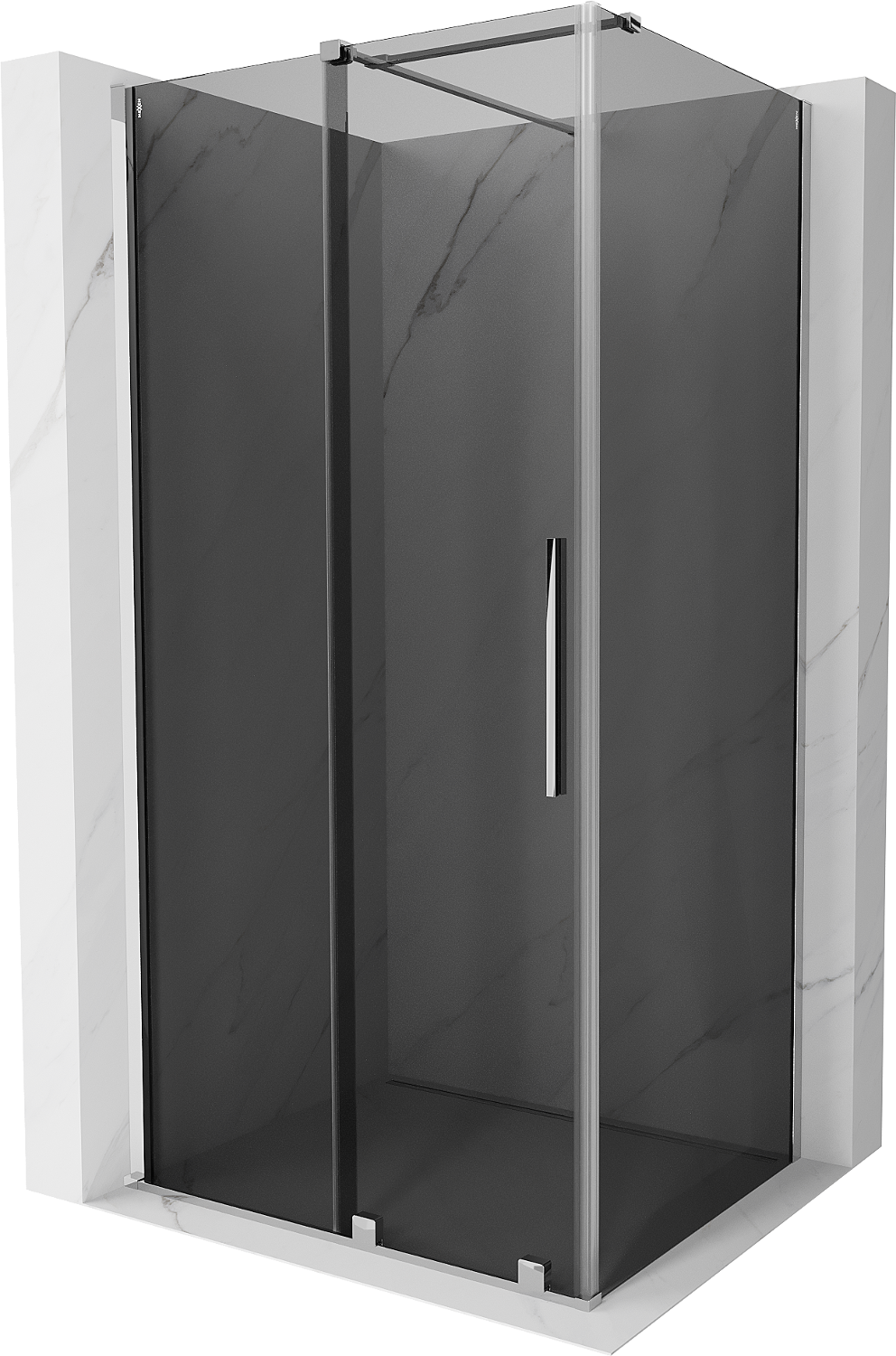 Mexen Velar sliding shower enclosure 100 x 85 cm, graphite, chrome - 871-100-085-41-01