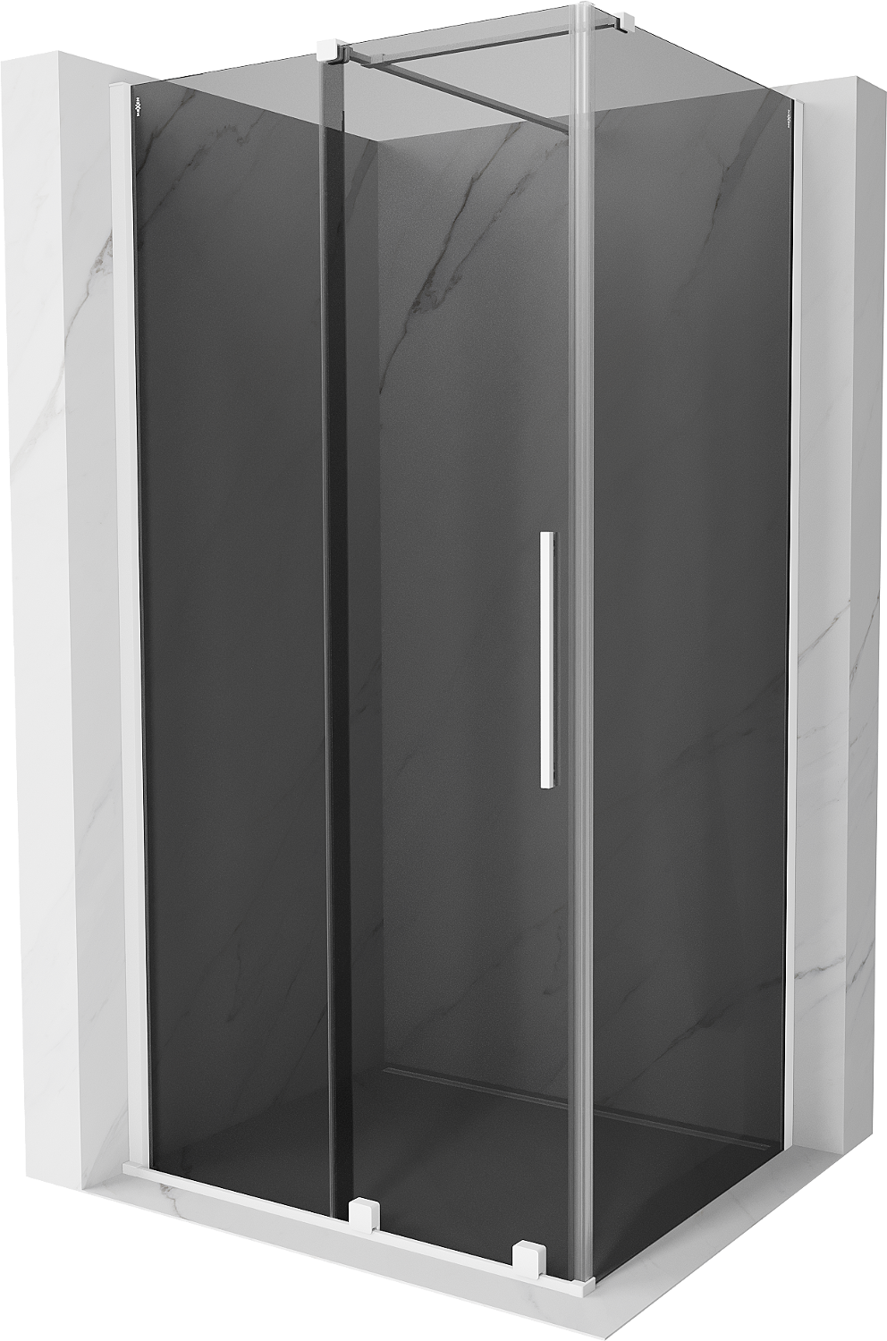 Mexen Velar sliding shower enclosure 140 x 90 cm, graphite, white - 871-140-090-41-20