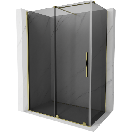 Mexen Velar Sliding Shower Cabin 150 x 70 cm, Graphite, Gold - 871-150-070-41-50