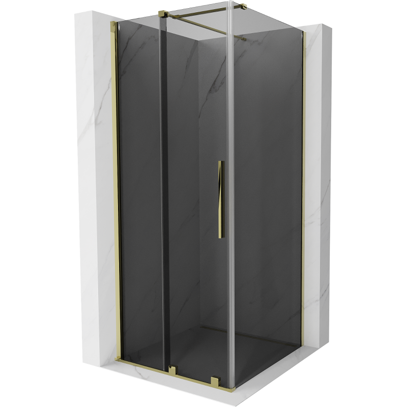 Mexen Velar sliding shower enclosure 110 x 110 cm, graphite, gold - 871-110-110-41-50