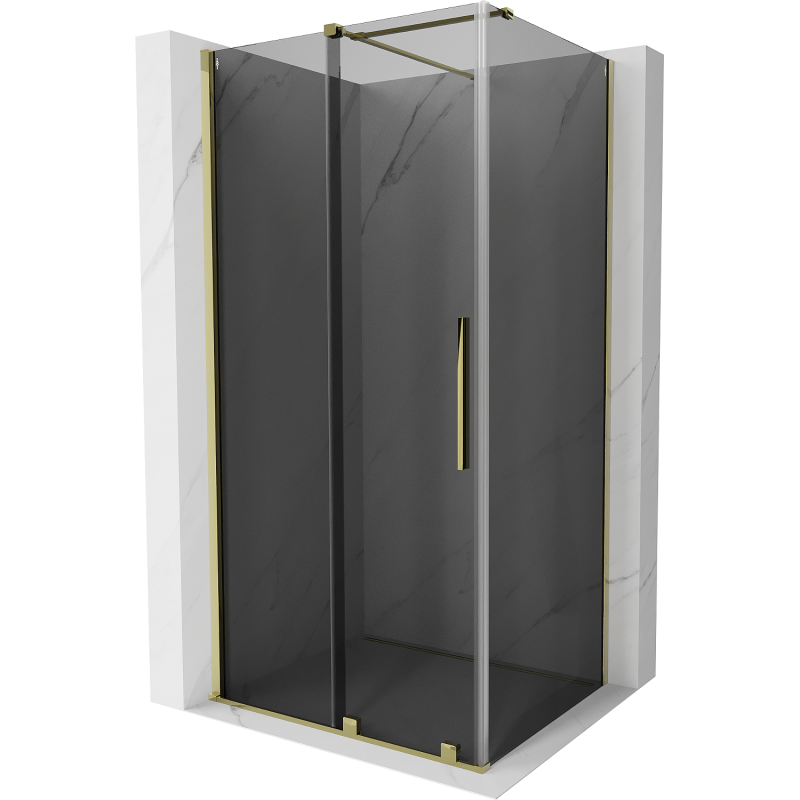 Mexen Velar sliding shower cabin 100 x 85 cm, graphite, gold - 871-100-085-41-50