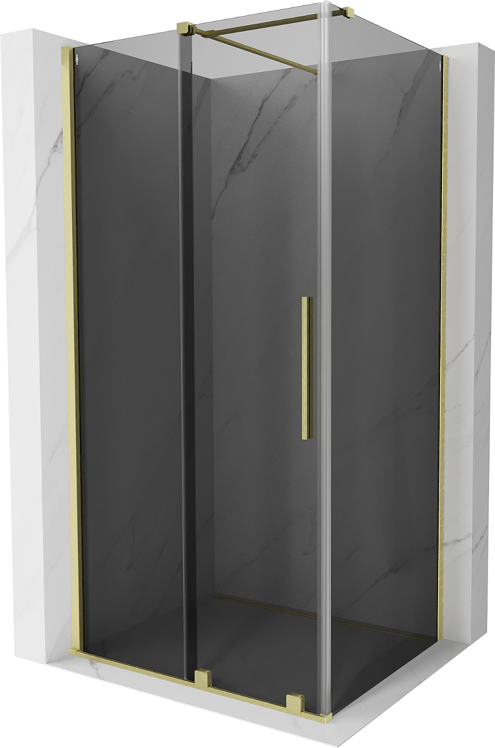 Mexen Velar shower enclosure with sliding doors 90 x 120 cm, graphite, brushed gold - 871-090-120-41-55