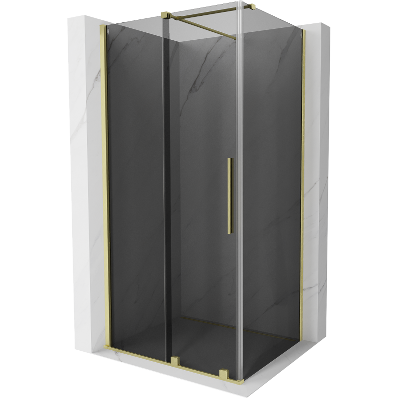 Mexen Velar sliding shower enclosure 110 x 90 cm, graphite, brushed gold - 871-110-090-41-55