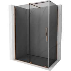 Mexen Velar sliding shower cabin 160 x 100 cm, graphite, rose gold - 871-160-100-41-60