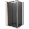 Mexen Velar sliding shower enclosure 120 x 75 cm, graphite, brushed copper - 871-120-075-41-65