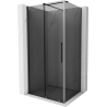 Mexen Velar sliding shower cabin 100 x 80 cm, graphite, brushed gun gray - 871-100-080-41-66
