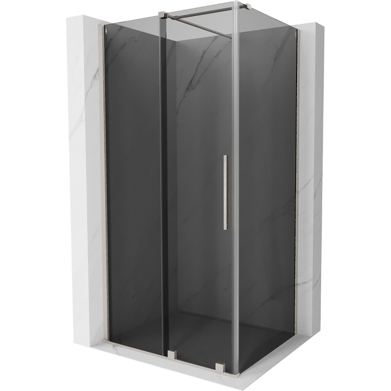 Mexen Velar shower enclosure sliding 100 x 80 cm, graphite, brushed nickel - 871-100-080-41-97
