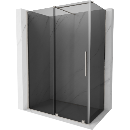 Mexen Velar sliding shower enclosure 150 x 85 cm, graphite, brushed nickel - 871-150-085-41-97