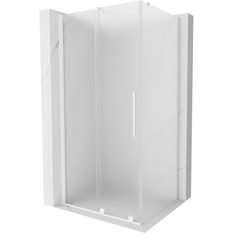 Mexen Velar sliding shower enclosure 100 x 75 cm, frost, white - 871-100-075-31-20