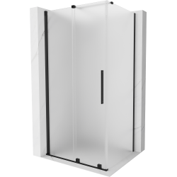 Mexen Velar sliding shower cabin 90 x 100 cm, frost, black - 871-090-100-31-70