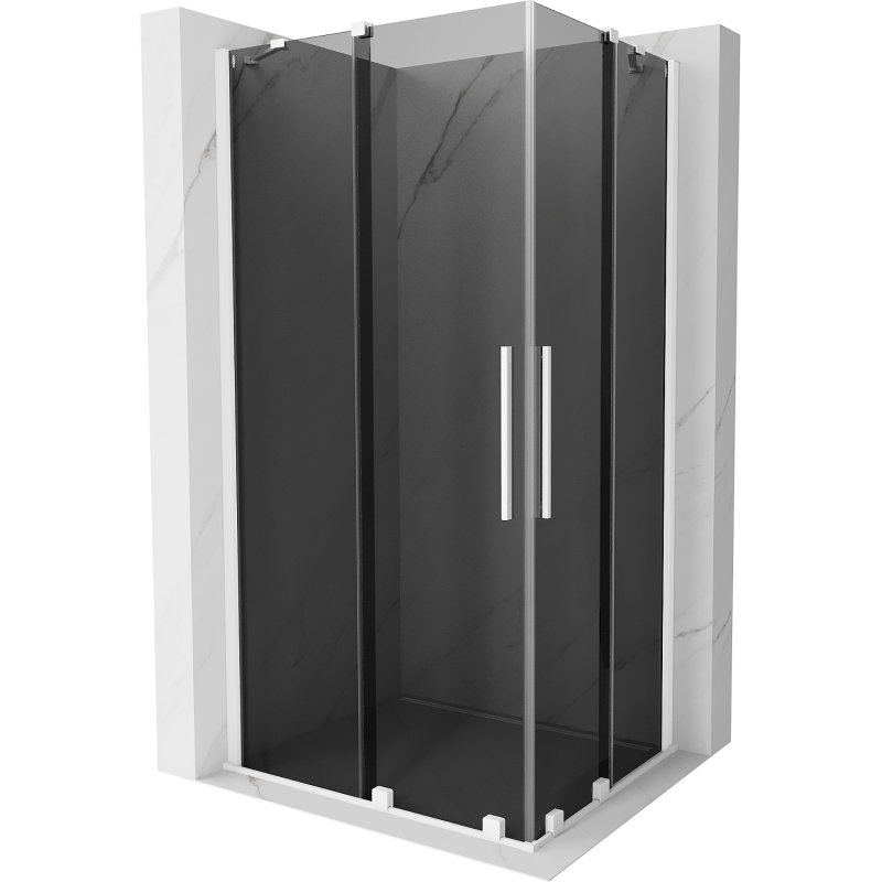Mexen Velar Duo sliding shower cabin 100 x 90 cm, graphite, white - 871-100-090-42-20