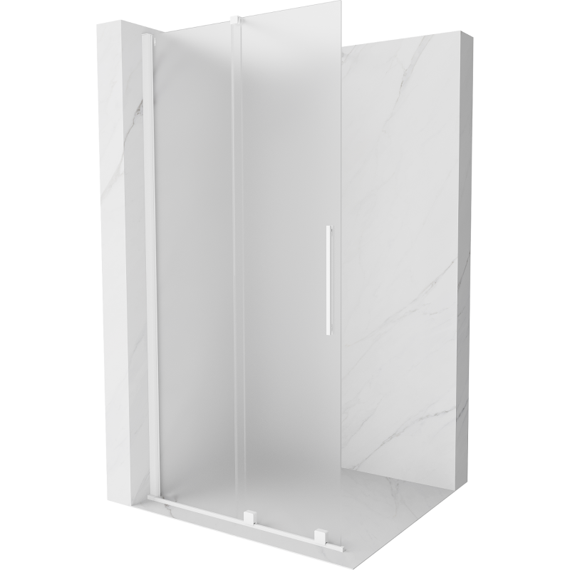 Mexen Velar Walk-in Shower Panel Sliding 100 x 200 cm, Frosted 8 mm, White - 871-100-000-33-20