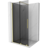 Mexen Velar Walk-in Shower Panel 80 x 200 cm, Graphite 8 mm, Brushed Gold - 871-080-000-43-55