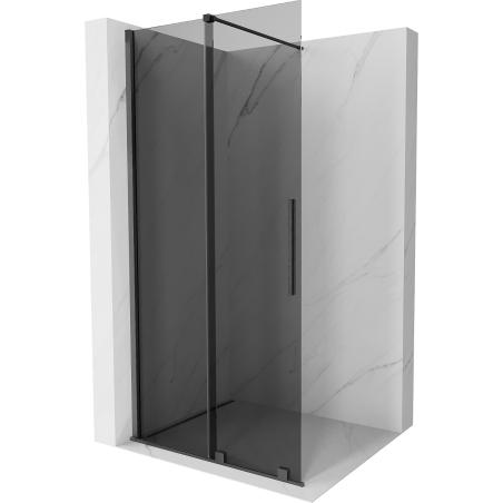 Mexen Velar Walk-in Shower Wall Sliding 75 x 200 cm, Graphite 8 mm, Gun Gray Brushed - 871-075-000-43-66