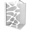 Mexen Kioto shower screen 110 x 200 cm, Transparent/White pattern 8 mm, Black - 800-110-101-70-97