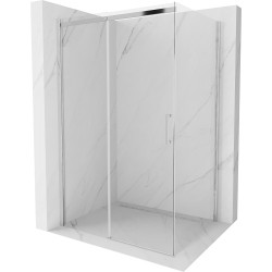 Mexen Omega extendable shower cubicle 130 x 100 cm, Transparent, Chrome - 825-130-100-01-00