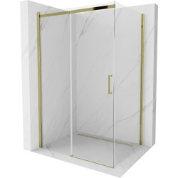 Mexen Omega extendable shower cubicle 100 x 90 cm, Transparent, Gold - 825-100-090-50-00