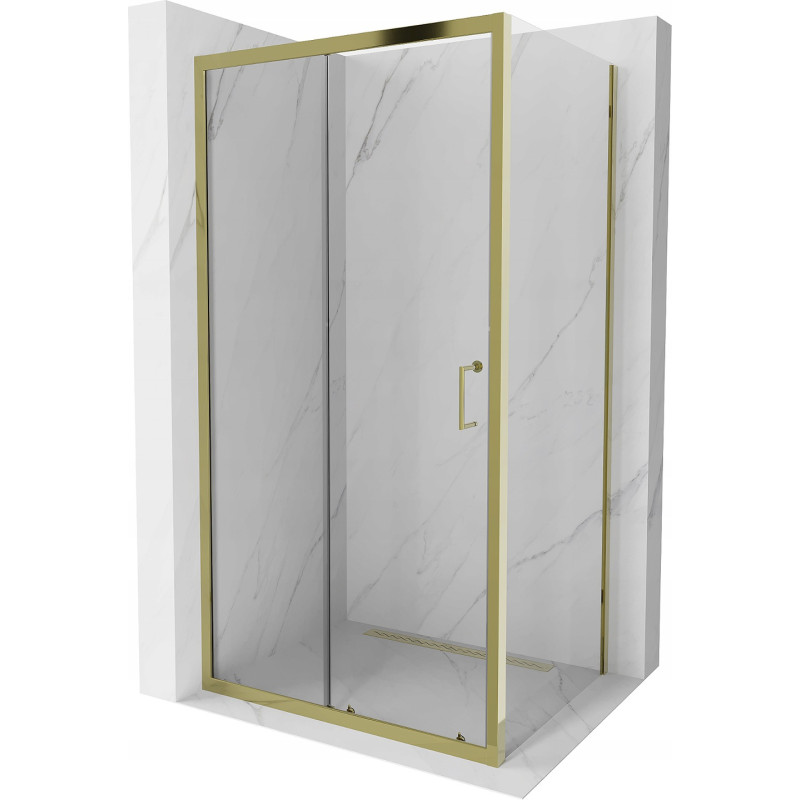 Mexen Apia extendable shower cubicle 105 x 70 cm, Transparent, Gold - 840-105-070-50-00
