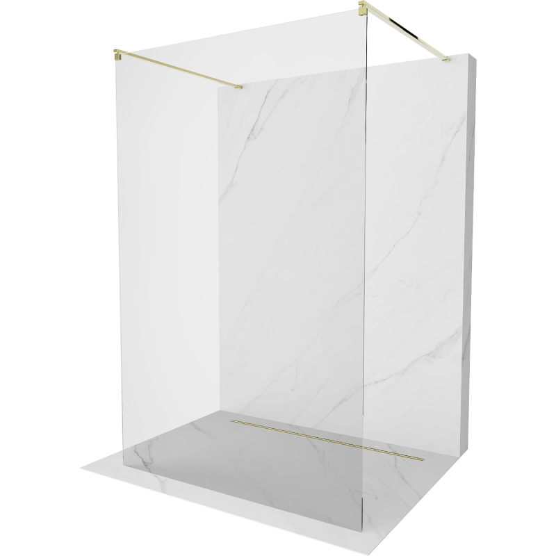 Mexen Kioto free-standing shower screen 140 x 200 cm, Transparent 8 mm, Gold - 800-140-002-50-00
