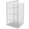 Mexen Kioto free-standing shower screen 110 x 200 cm, Transparent/Black pattern 8 mm, White - 800-110-002-20-77