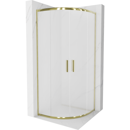 Mexen Rio shower cabin semicircular 80 x 80 cm, frosted, gold - 863-080-080-50-30