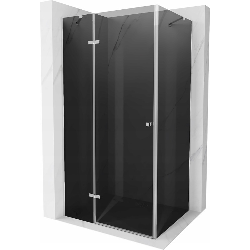 Mexen Roma hinged shower cubicle 70 x 90 cm, Graphite, Chrome - 854-070-090-01-40