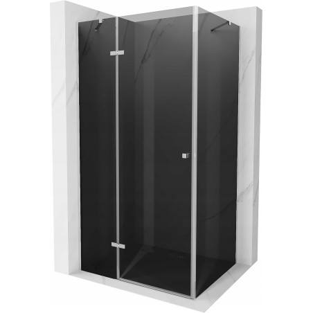Mexen Roma hinged shower cubicle 80 x 90 cm, Graphite, Chrome - 854-080-090-01-40
