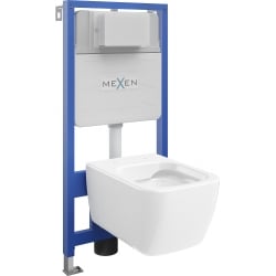 Mexen flush-mount Felix Slim toilet frame and bowl set Margo, White - 6103342XX00